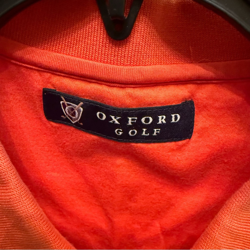 Oxford Orange and Navy Striped Golf Polo Shirt XL - Picture 3 of 4